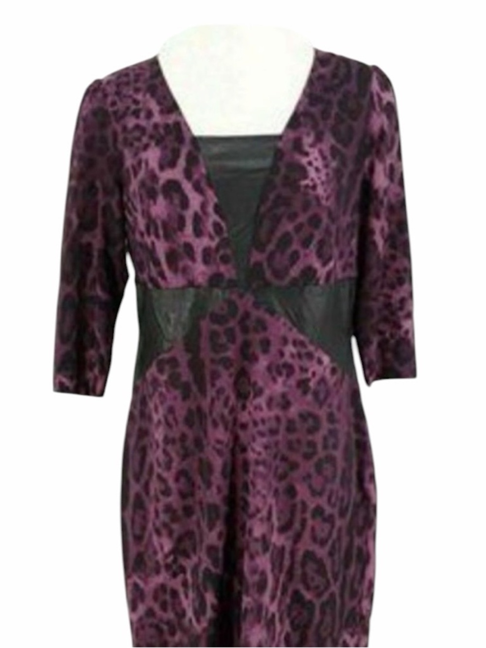 Colleen Lopez Wine/Black Animal Print Dress - Size 10